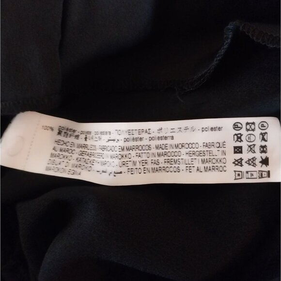 ZARA Basic Black Midi Slip Dress Cowl Neck Spaghetti Straps Sz M - Picture 6 of 14